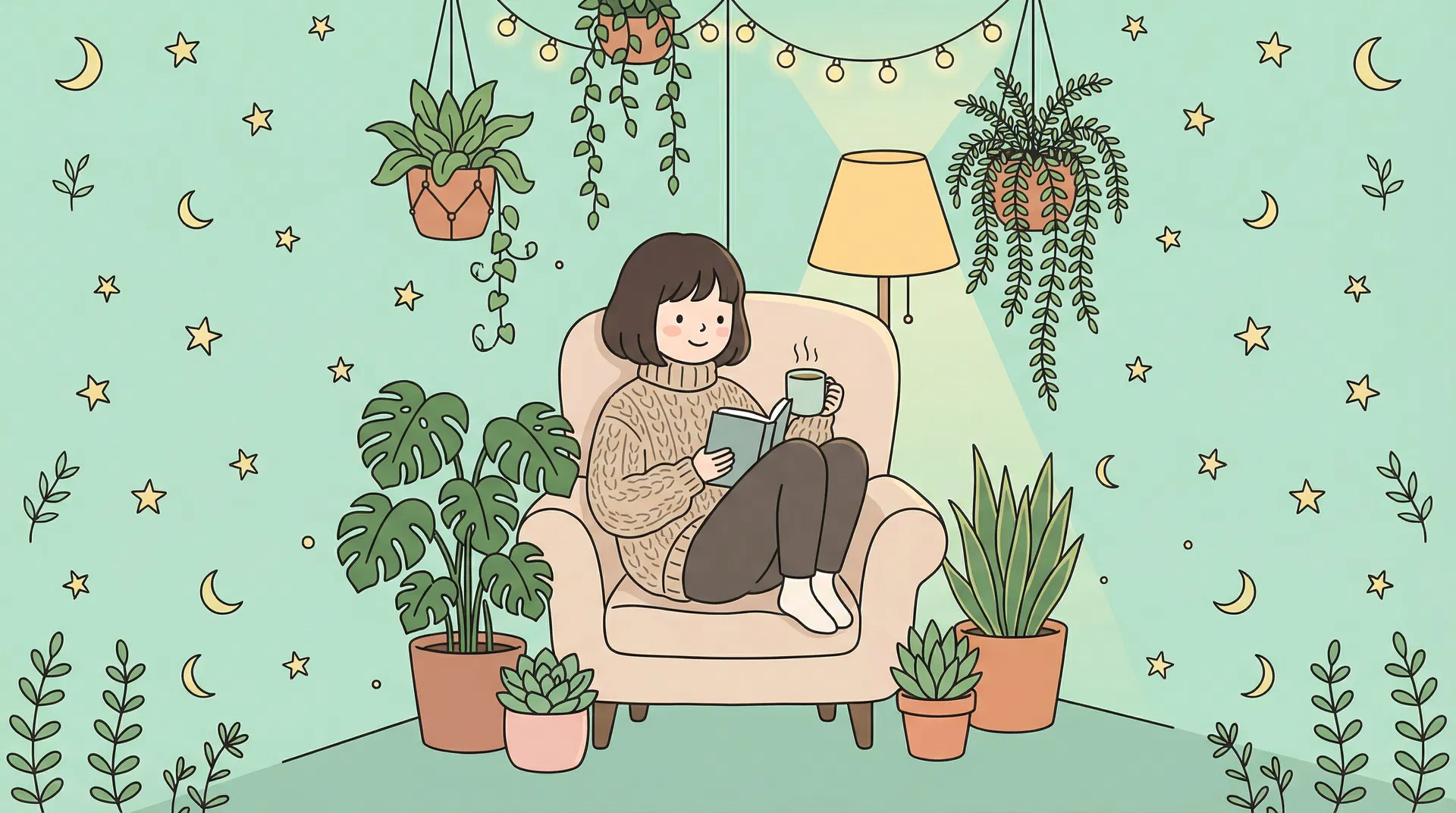 生活を主役にしたままFXと付き合うママのイラスト